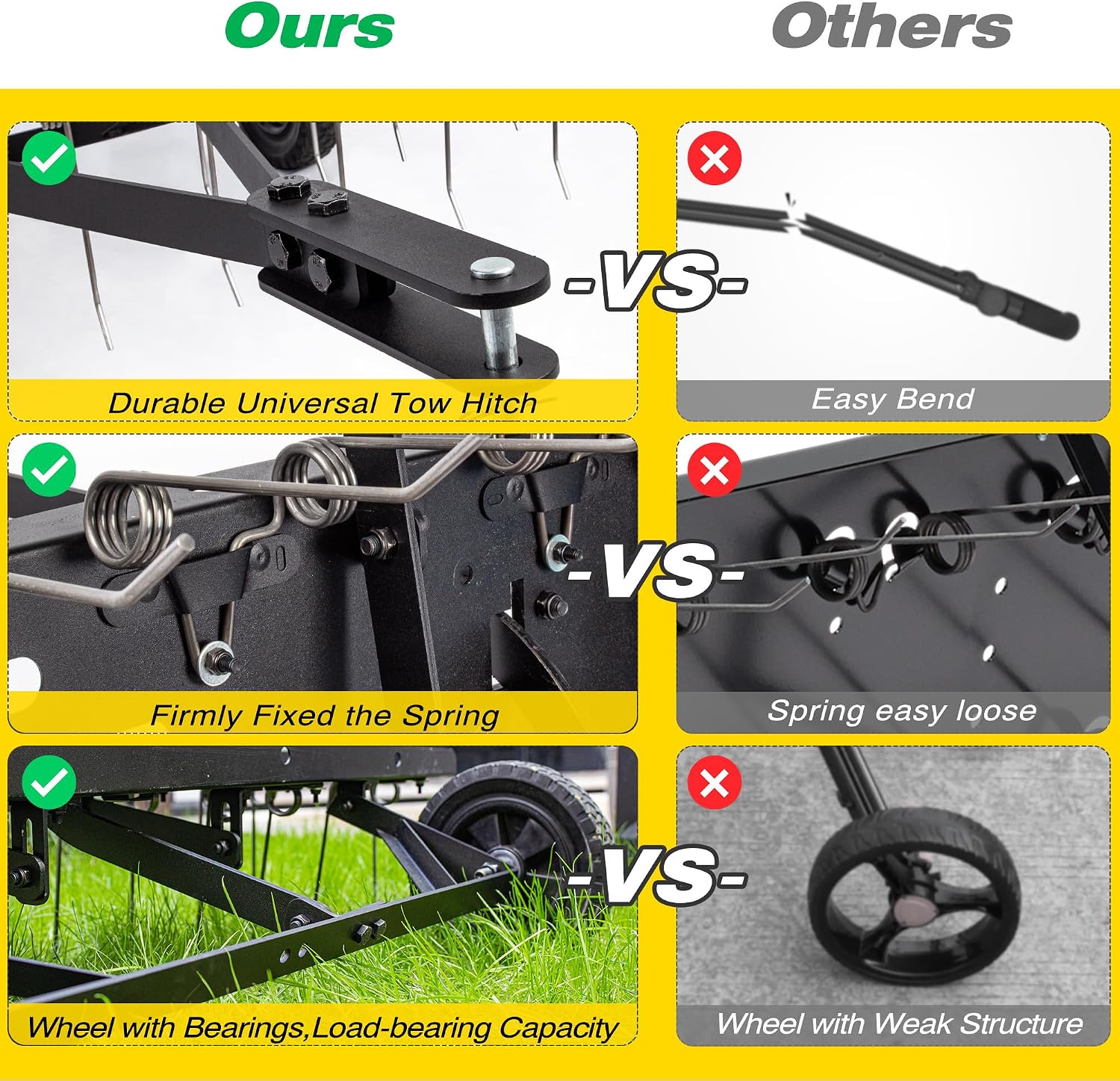 Rastrello Aeratore per Prato T - Heavy Equipment Attachments recensione e prezzo