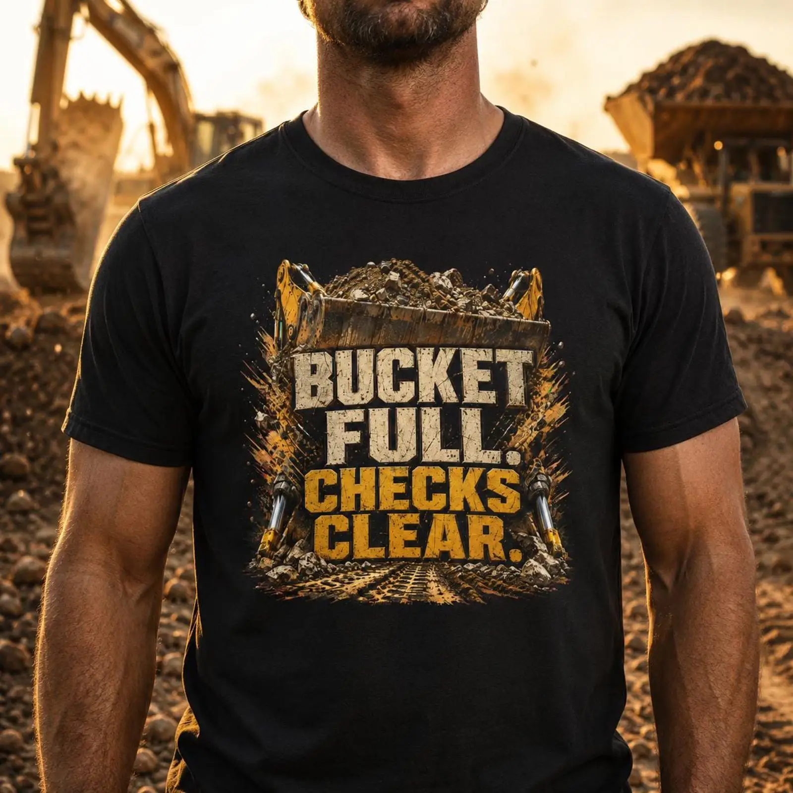 T-shirt da Uomo per Operatori  - Heavy Equipment With Bucket recensione e prezzo